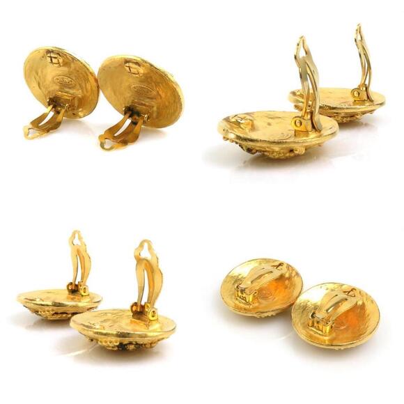 CHANEL Gold Logo Earrings - Picture 4 of 5